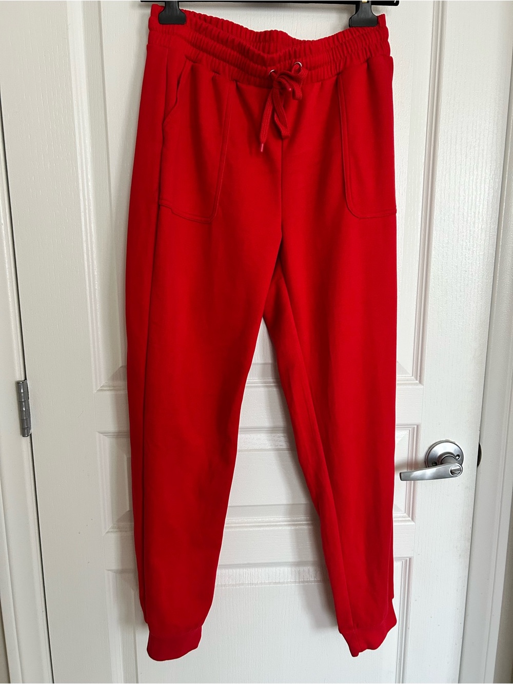 Rae Dunn Bright Red Drawstring Joggers